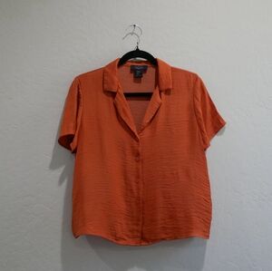 Orange Women's Button-Up Top